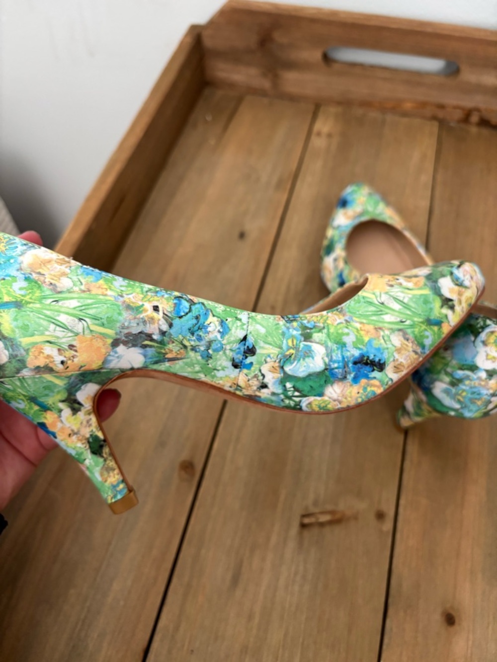 Soft Girl Feminine Lands’ End Floral Dainty Coquette Girly Pumps Size 6.5 - Picture 3 of 6